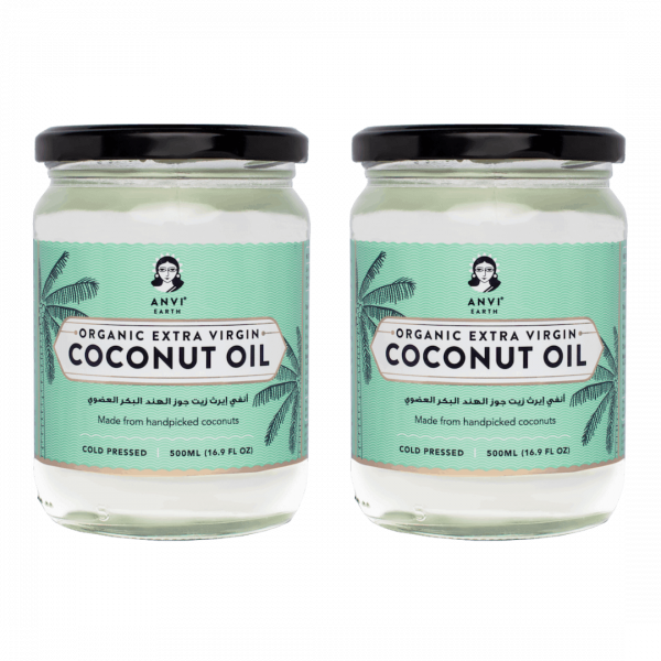 Anvi Earth Organic Extra Virgin Coconut Oil - Pack of 2 (500 ml x 2)